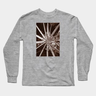 ‘Fond Point’ - palm close-up in sepia Long Sleeve T-Shirt